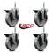 Service Caster 5 Inch Semi Steel Wheel Swivel 34 Inch Threaded Stem Caster Set with Brake SCC SCC-TS20S514-SSS-PLB-34212-4 - alternate 3